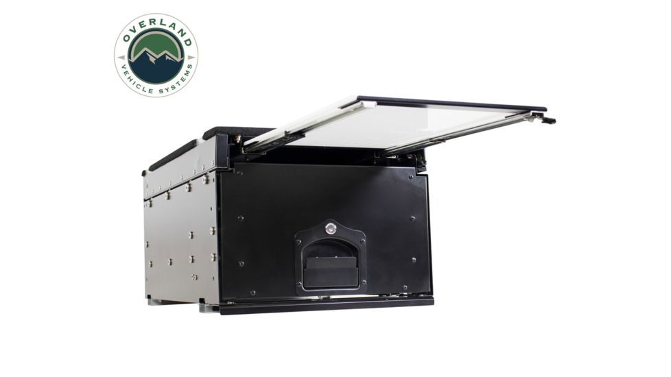 Overland Vehicle Systems Cargo Box, Slide-Out Drawer &amp; Working Station Size, Powder Coated, Black, 21010201