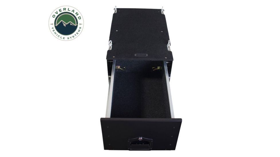 Overland Vehicle Systems Cargo Box, Slide-Out Drawer &amp; Working Station Size, Powder Coated, Black, 21010201