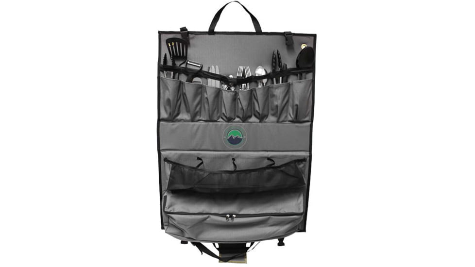 Overland Vehicle Systems Kitchen Kit - 24 Piece Cooking and Utensil Kit, Hanging Carrying Case, Grey, 21010505