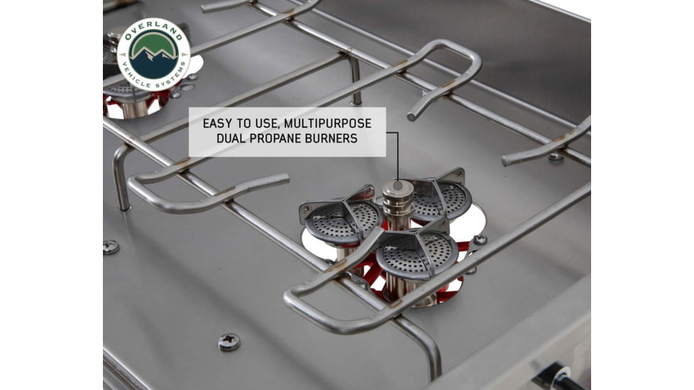 Overland Vehicle Systems Komodo Camp Kitchen, Dual Grill, Skillet, Folding Shelves, Rocket Tower, 30100001