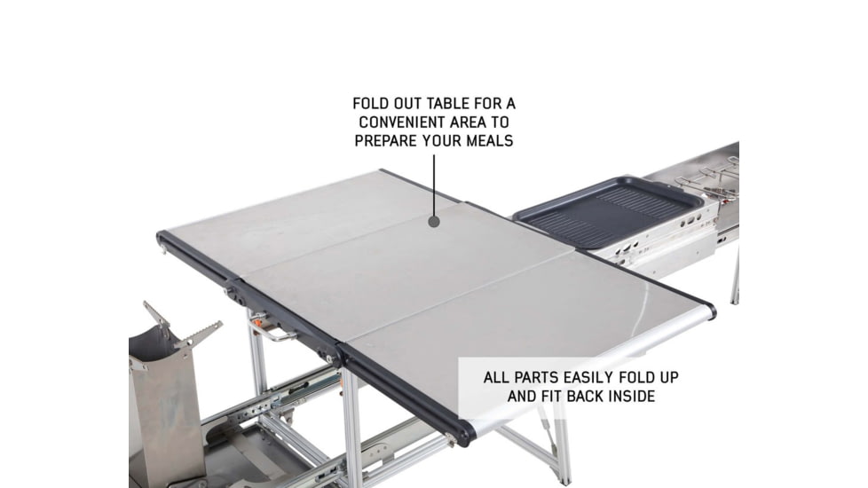 Overland Vehicle Systems Komodo Camp Kitchen, Dual Grill, Skillet, Folding Shelves, Rocket Tower, 30100001