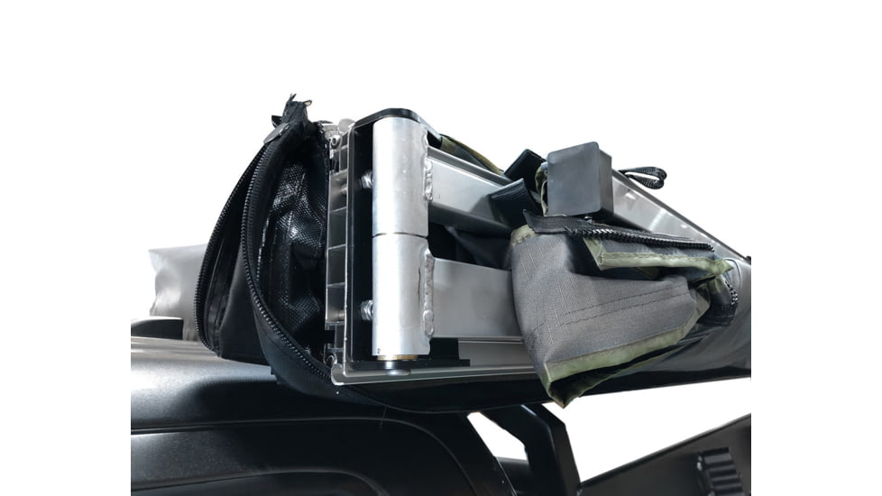 Overland Vehicle Systems Nomadic 180 Awning w/ Bracket Kit and Extended Poles For Mid to High Roof Line Vans, Dark Gray, 19609908