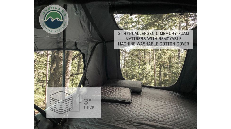 Overland Vehicle Systems Nomadic 2 Extended Roof Top Tent, 2 Person, Dark Gray/Green, 54 x 122 x 51 in, 18029936