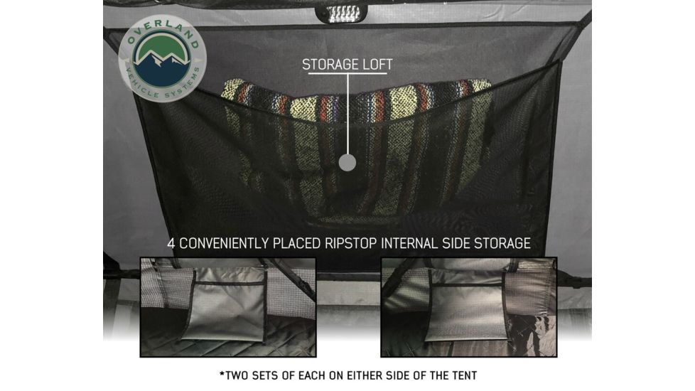 Overland Vehicle Systems Nomadic 2 Extended Roof Top Tent, 2 Person, Dark Gray/Green, 54 x 122 x 51 in, 18029936