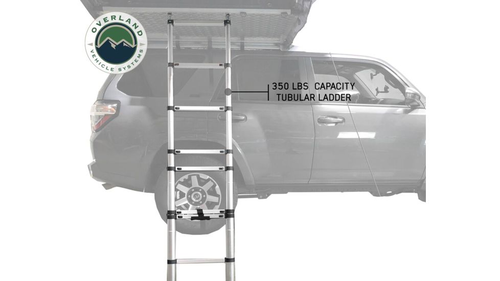 Overland Vehicle Systems Nomadic 2 Extended Roof Top Tent, 2 Person, Dark Gray/Green, 54 x 122 x 51 in, 18029936