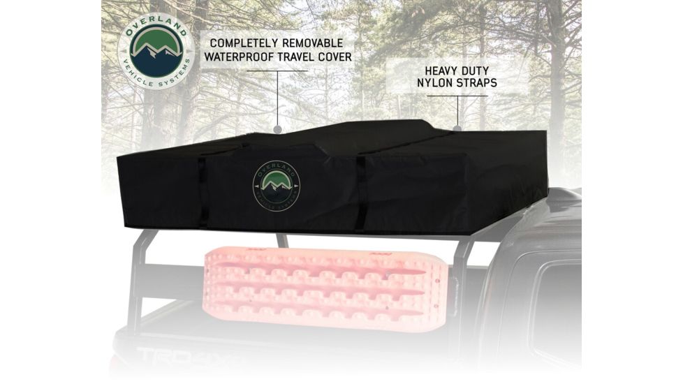 Overland Vehicle Systems Nomadic 2 Extended Roof Top Tent, 2 Person, Dark Gray/Green, 54 x 122 x 51 in, 18029936