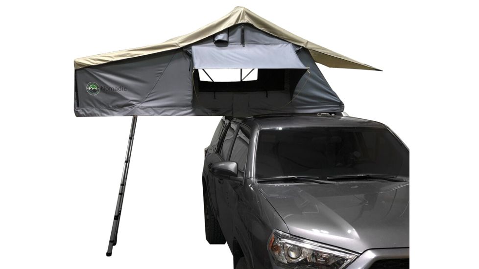 Overland Vehicle Systems Nomadic 2 Extended Roof Top Tent, 2 Person, Dark Gray/Green, 54 x 122 x 51 in, 18029936