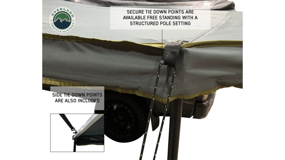 Overland Vehicle Systems Nomadic 270 LT Awning - Passenger Side - Dark Gray Cover With Black Cover Universal, 19569907