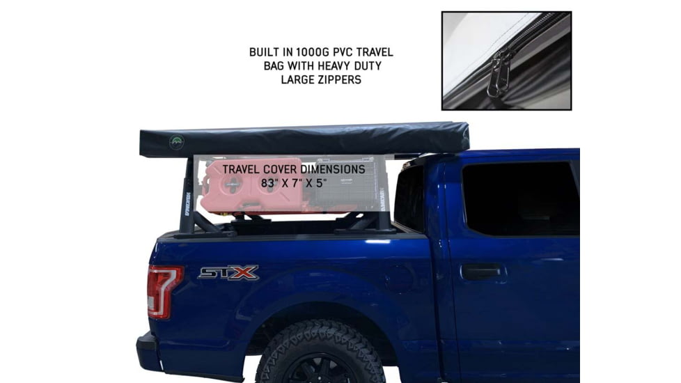 Overland Vehicle Systems Nomadic 270 LT Awning - Passenger Side - Dark Gray Cover With Black Cover Universal, 19569907