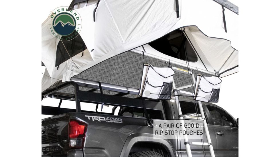 Overland Vehicle Systems Nomadic 3 Extended Roof Top Tent, 3 Person, White/Dark Gray, 63 x 122 x 51 in, 18039926