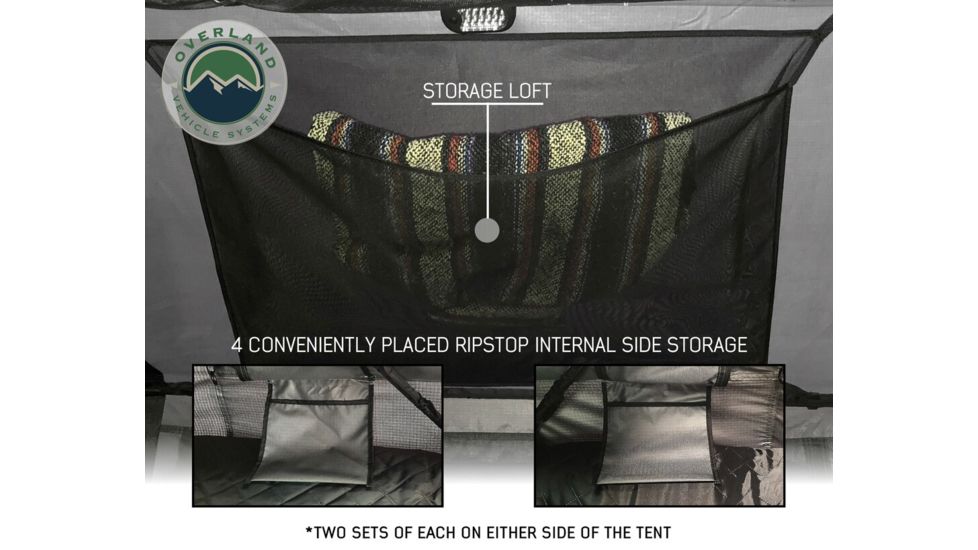 Overland Vehicle Systems Nomadic 3 Extended Roof Top Tent, 3 Person, White/Dark Gray, 63 x 122 x 51 in, 18039926