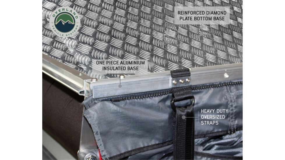 Overland Vehicle Systems Nomadic 3 Extended Roof Top Tent, 3 Person, White/Dark Gray, 63 x 122 x 51 in, 18039926