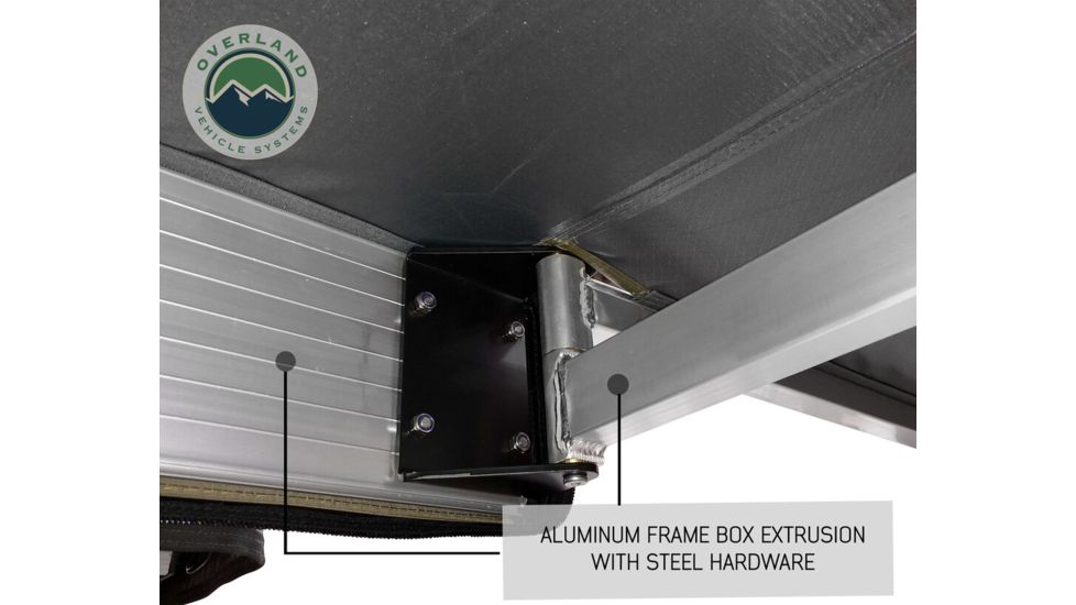 Overland Vehicle Systems Nomadic Awning 270 Cover, Passenger Side, Dark Gray/Black, 240 x 157 x 88.5 in, 19529907
