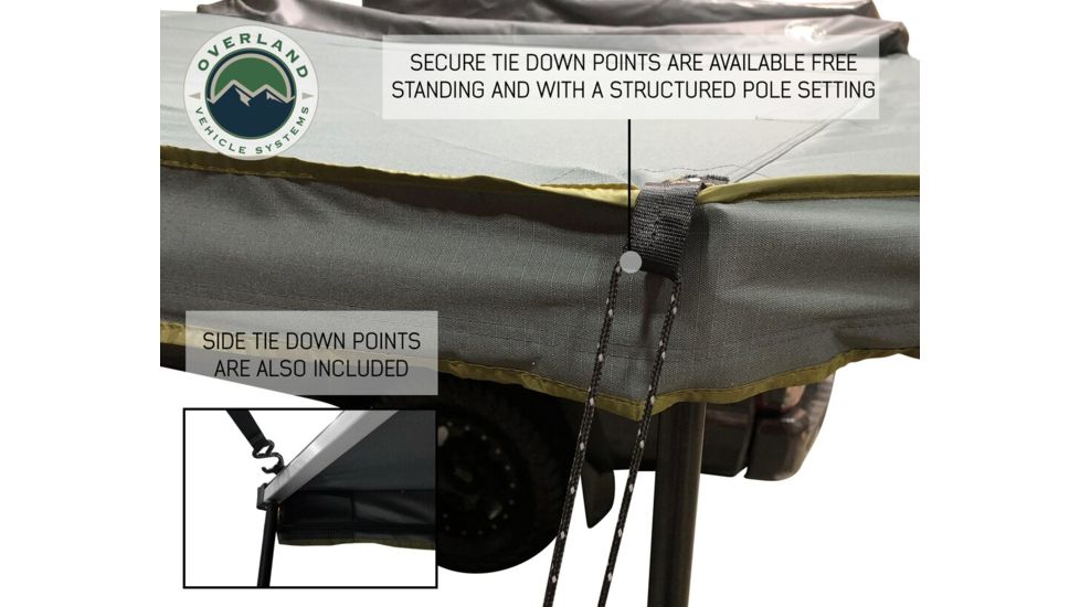 Overland Vehicle Systems Nomadic Awning 270 Cover, Passenger Side, Dark Gray/Black, 240 x 157 x 88.5 in, 19529907