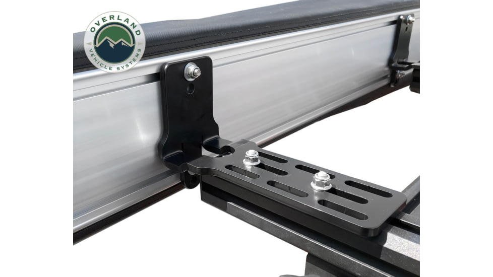 Overland Vehicle Systems Nomadic Awning 270 Degree and Wall 1, 2, &amp; 3, w/Mounting Brackets, Passenger Side, Dark Gray, 19549907