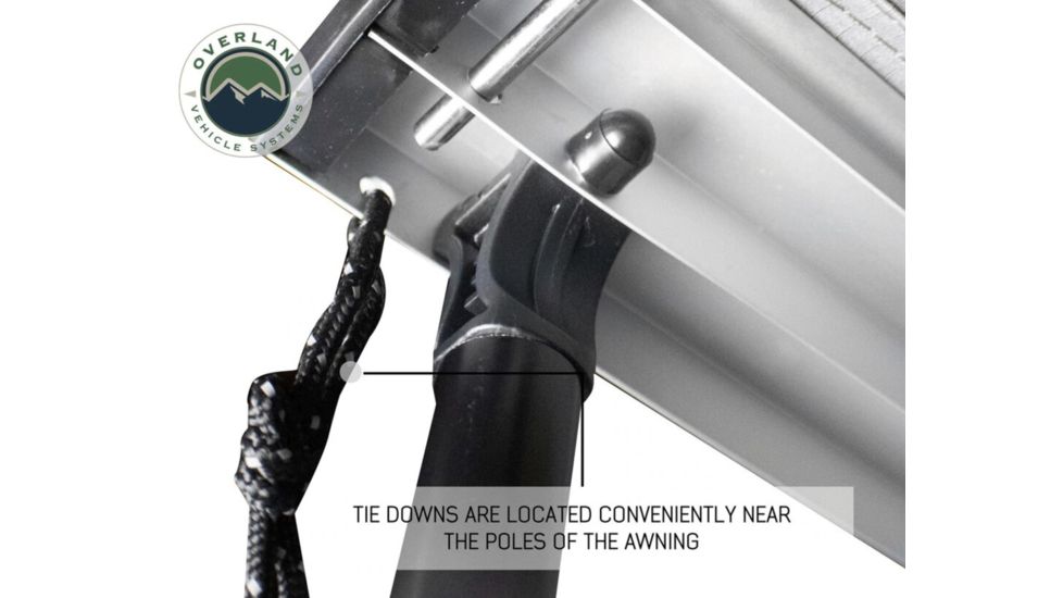 Overland Vehicle Systems Nomadic Awning 6.0 Covered Shelter, 53 sq ft, 600D, Dark Gray/Black, 98.5 x 78.5 in, 18049909