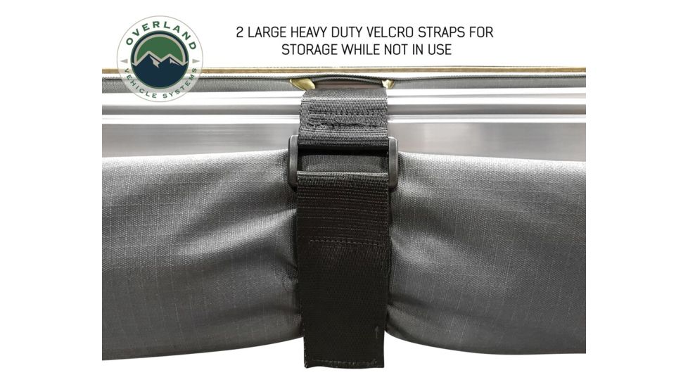 Overland Vehicle Systems Nomadic Awning 6.0 Covered Shelter, 53 sq ft, 600D, Dark Gray/Black, 98.5 x 78.5 in, 18049909