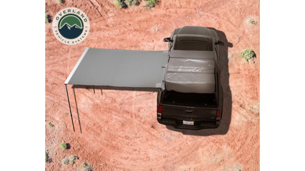 Overland Vehicle Systems Nomadic Awning 8.0 Covered Shelter, 69 sq ft, 600D, Dark Gray/Black, 98.5 x 101.5 in, 18059909