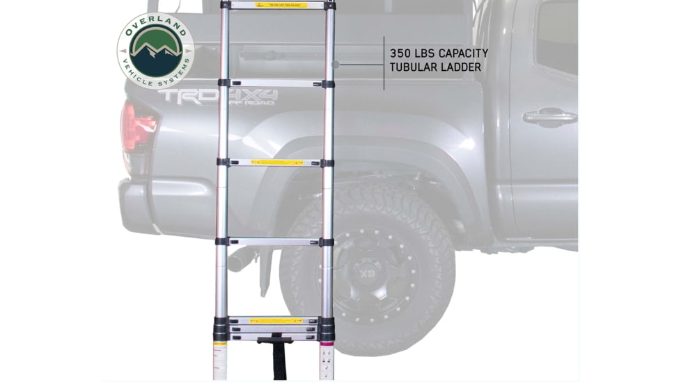 Overland Vehicle Systems Nomadic Extended 3 Person Roof Top Tent w/Annex, Rain Fly Black Cover Arctic, Dark Gray/White, 18031926