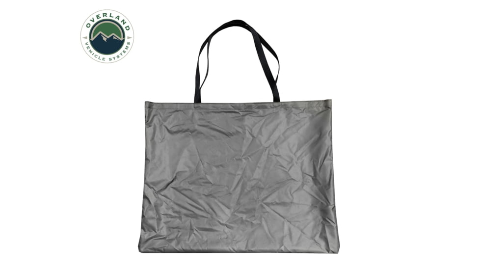 Overland Vehicle Systems Nomadic Extended 3 Person Roof Top Tent w/Annex, Rain Fly Black Cover Arctic, Dark Gray/White, 18031926