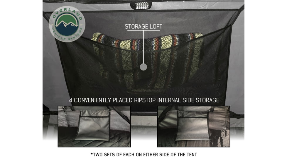 Overland Vehicle Systems Nomadic Extended Roof Top Tent, 2plus Person, With Annex, Dark Gray/Green, 18021936