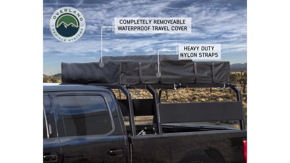 Overland Vehicle Systems Nomadic Extended Roof Top Tent, 2plus Person, With Annex, Dark Gray/Green, 18021936