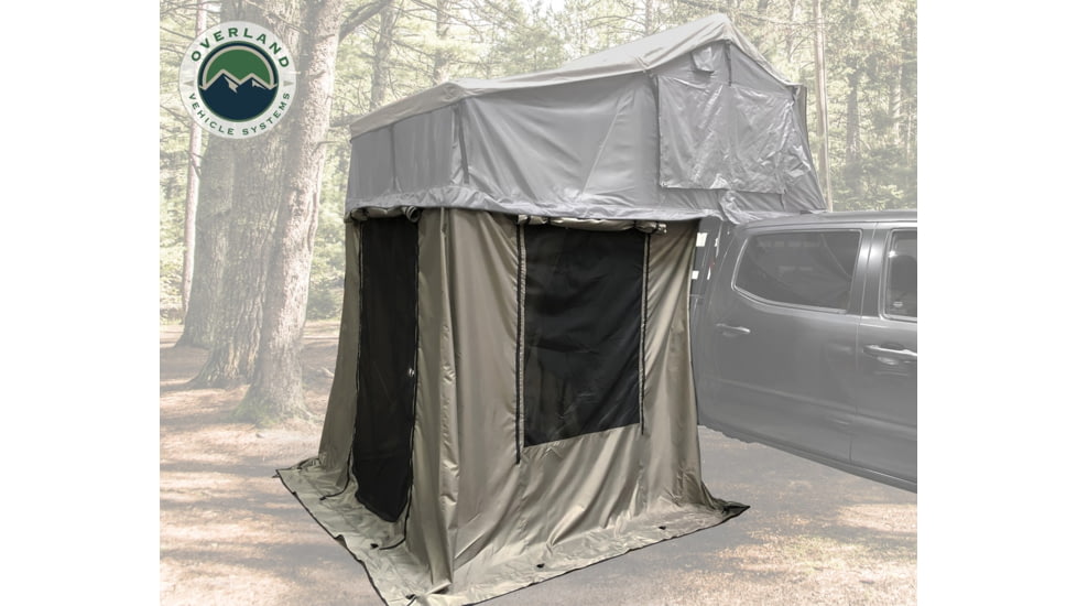 Overland Vehicle Systems Nomadic Extended Roof Top Tent, 2plus Person, With Annex, Dark Gray/Green, 18021936