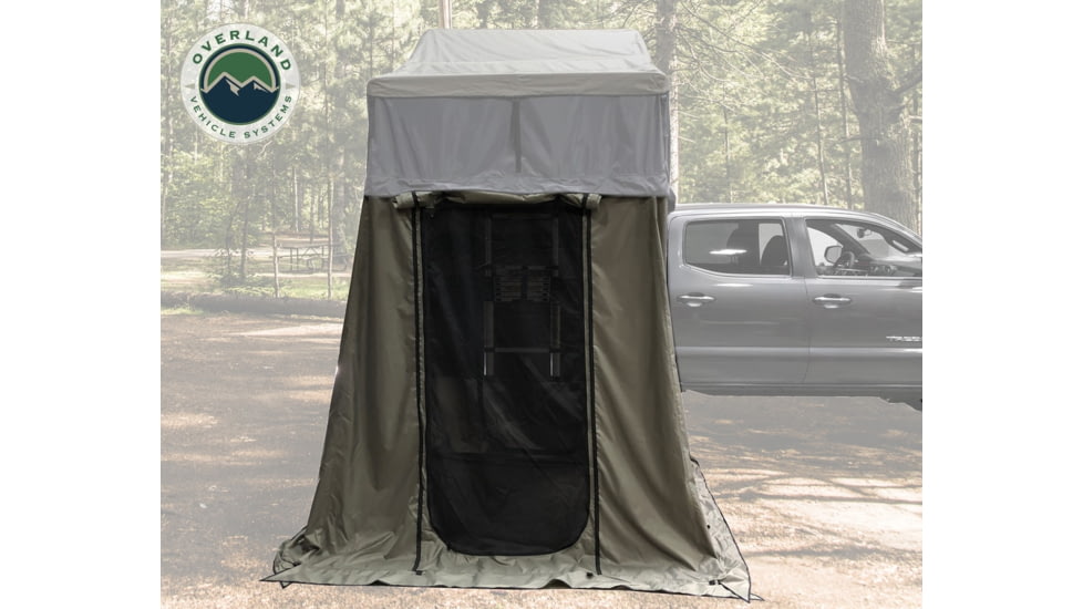 Overland Vehicle Systems Nomadic Extended Roof Top Tent, 2plus Person, With Annex, Dark Gray/Green, 18021936