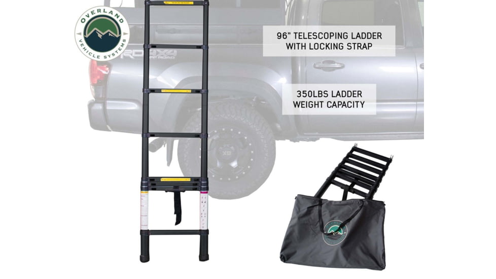 Overland Vehicle Systems Nomadic Extended Roof Top Tent w/ Green Rain Fly and Black Cover - 2+ Person, 4 Season, Dark Gray/Green, 18129936