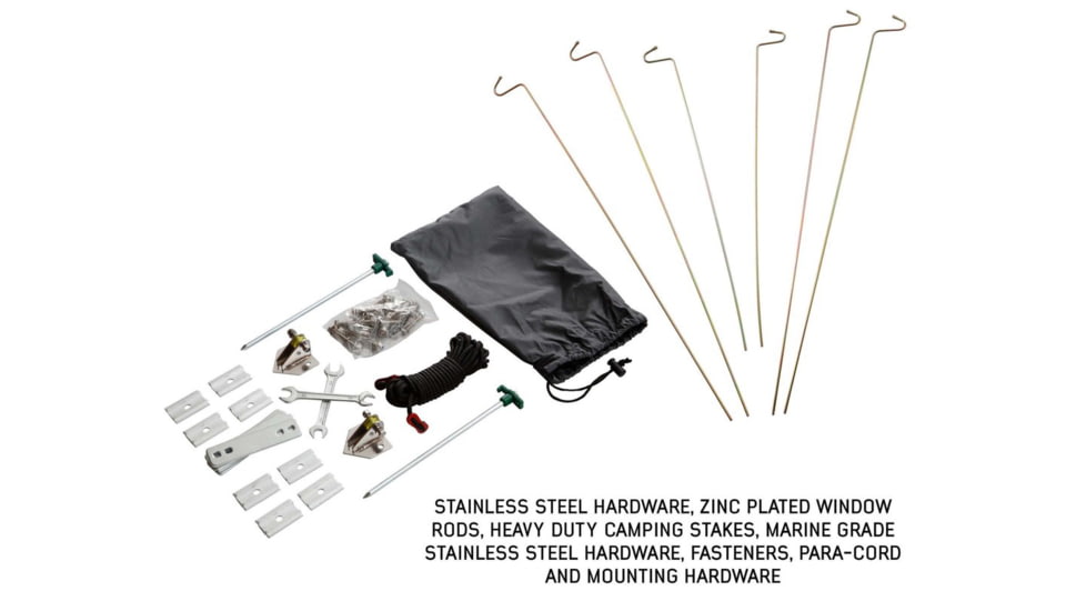 Overland Vehicle Systems Nomadic Extended Roof Top Tent w/ Green Rain Fly and Black Cover - 2+ Person, 4 Season, Dark Gray/Green, 18129936