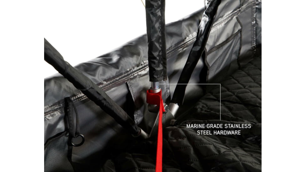 Overland Vehicle Systems Nomadic Extended Roof Top Tent w/ Green Rain Fly and Black Cover - 3+ Person, 4 Season, Dark Gray/Green, 18139936