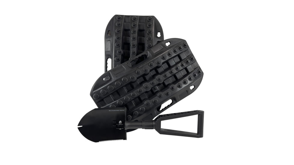 Overland Vehicle Systems Recovery Ramp Winches w/ Multi Functional Shovel Combo Kit, Small, 22-4970