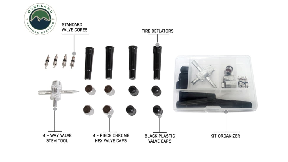 Overland Vehicle Systems Tire Plug Repair Kit 53 Piece Off Road Grade Truck, Jeep Off Road, RV, Trailers, Black, 12030001