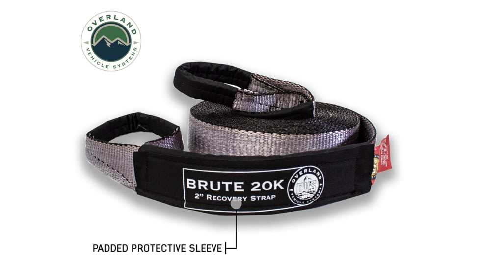 Overland Vehicle Systems Tow Strap, 20000 lbs, 2in x 30ft, Black, 19059916