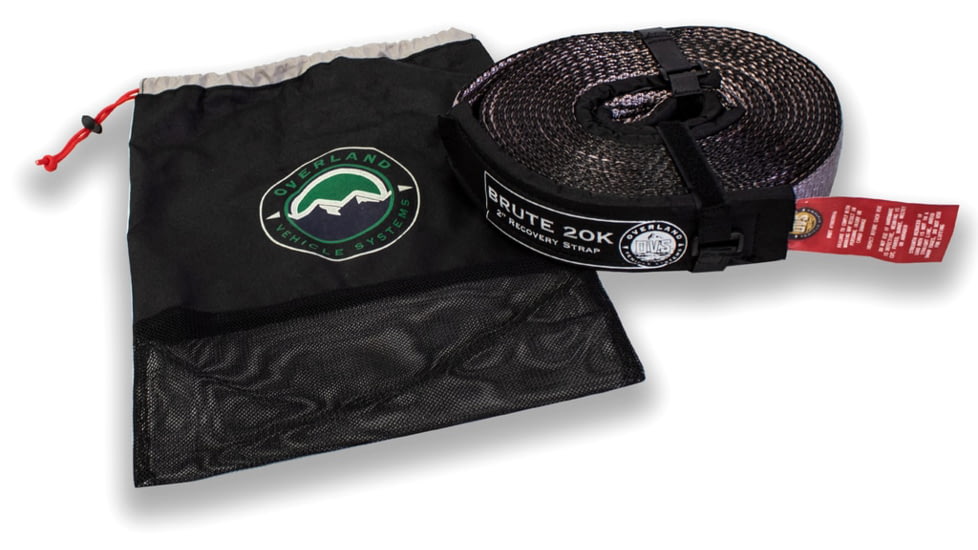 Overland Vehicle Systems Tow Strap, 20000 lbs, 2in x 30ft, Black, 19059916