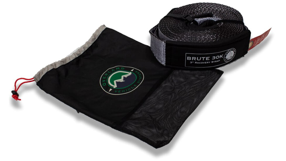 Overland Vehicle Systems Tow Strap, 30000 lbs, 3in x 30ft, Black, 19069916