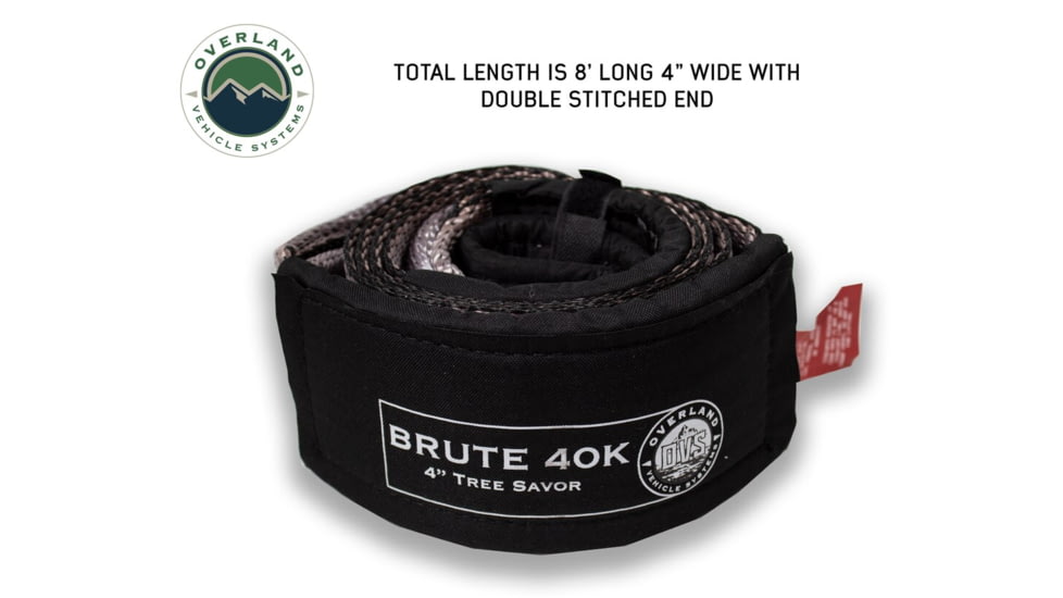 Overland Vehicle Systems Tow Strap, 40000 lbs, 4in x 8ft, Black, 19079916
