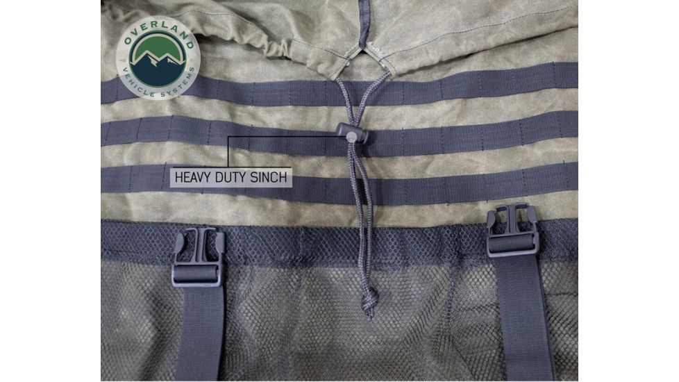 Overland Vehicle Systems Trash Bag, Tire Mount, #16 Waxed Canvas, Extra Large, 21099941