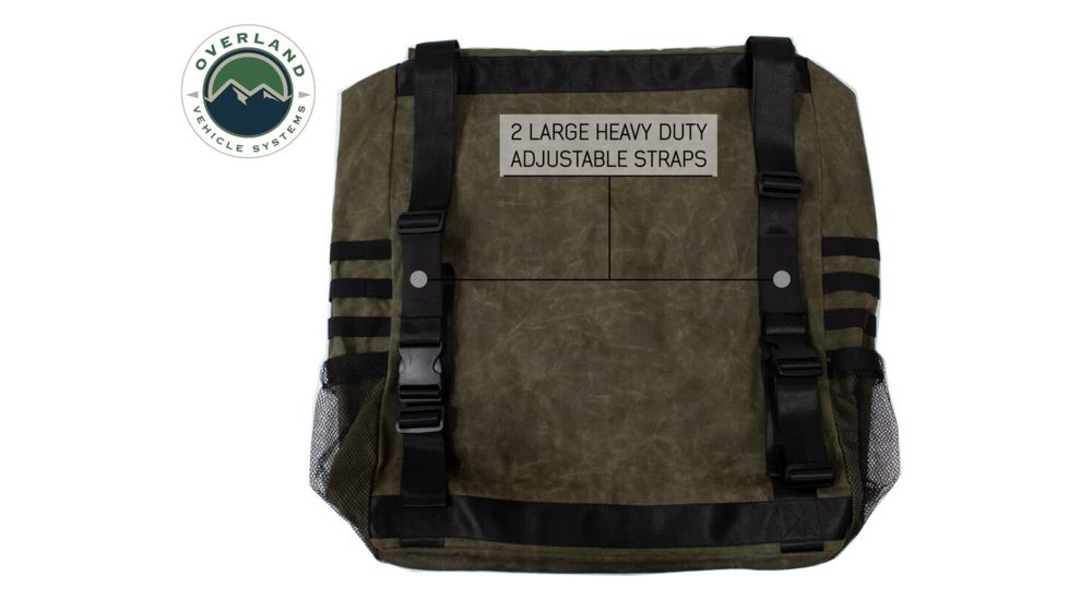 Overland Vehicle Systems Trash Bag, Tire Mount, #16 Waxed Canvas, Extra Large, 21099941