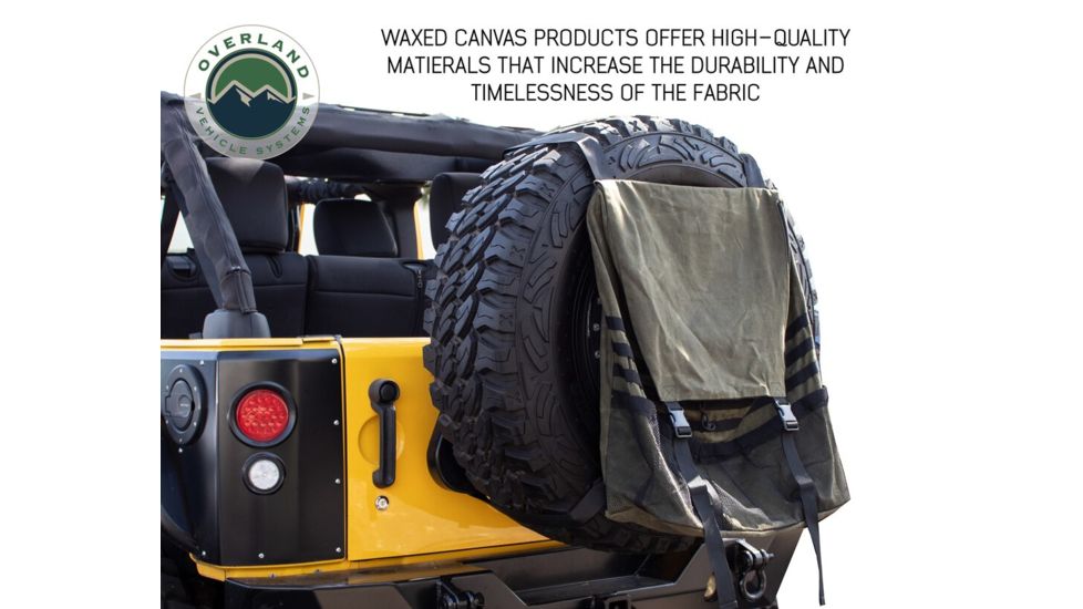 Overland Vehicle Systems Trash Bag, Tire Mount, #16 Waxed Canvas, Extra Large, 21099941