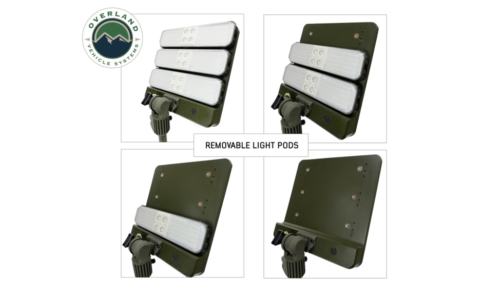 Overland Vehicle Systems Wild Land Camping Gear - Encounter Light With 3 Removeable Pods, Green, 15059901