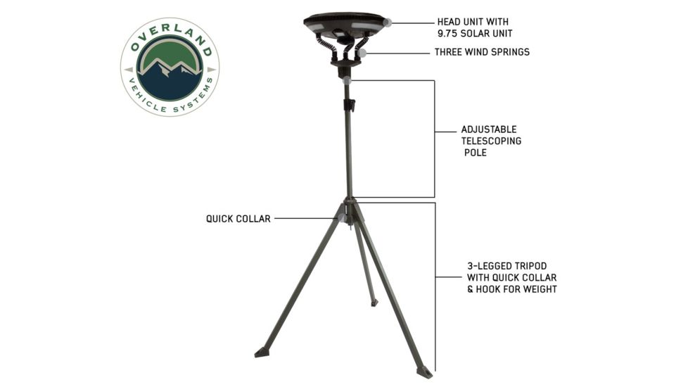 Overland Vehicle Systems Wild Land Camping Gear, UFO Solar Light, Light Pods, Speaker, 15049901