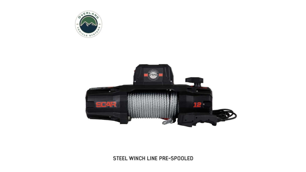 Overland Vehicle Systems Winch w/ Steel Cable Wireless Remote, 12.0 Winch, 19119901