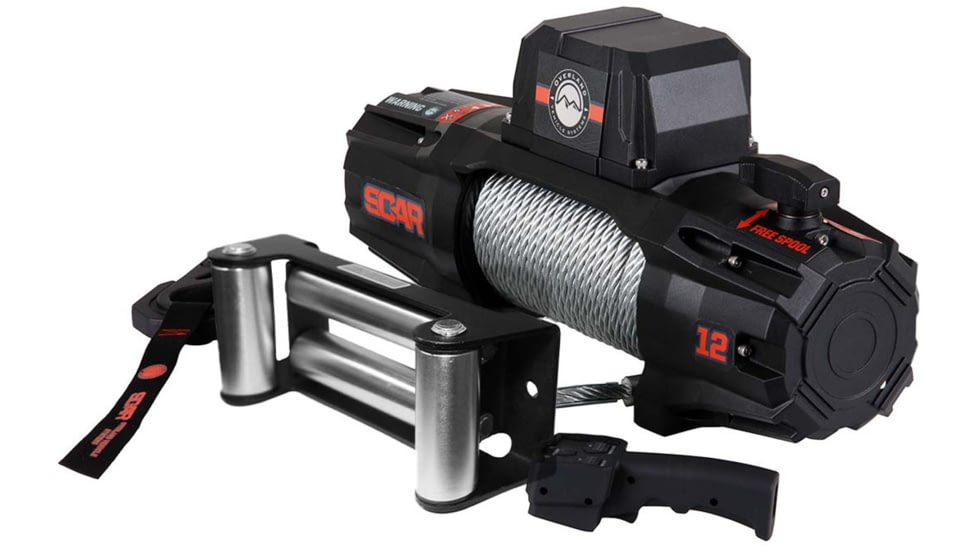 Overland Vehicle Systems Winch w/ Steel Cable Wireless Remote, 12.0 Winch, 19119901