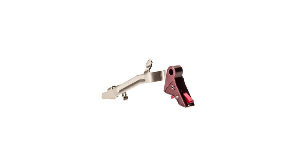 Overwatch Precision DAT Trigger for .45 ACP, 10mm Auto, Black Cherry Shoe/Bright Red Safety, 26246