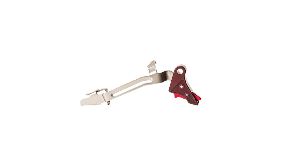 Overwatch Precision DAT Trigger for .45 ACP, 10mm Auto, Black Cherry Shoe/Bright Red Safety, 26246