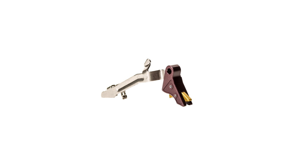 Overwatch Precision DAT Trigger for .45 ACP, 10mm Auto, Black Cherry Shoe/Burned Gold Safety, 26245