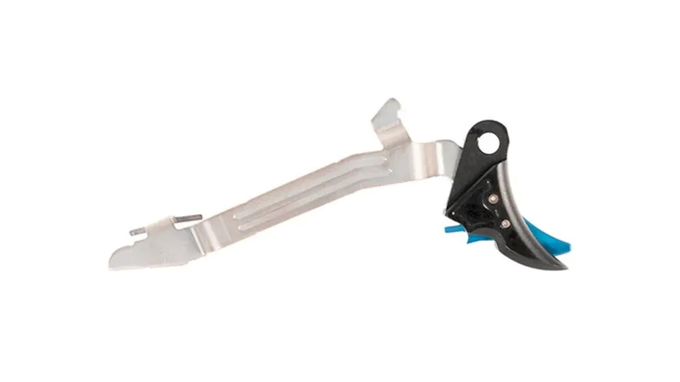 Overwatch Precision Falx Trigger for Glock 19X, Flat, Hard Coat Anodized, Black/Blue, 25727