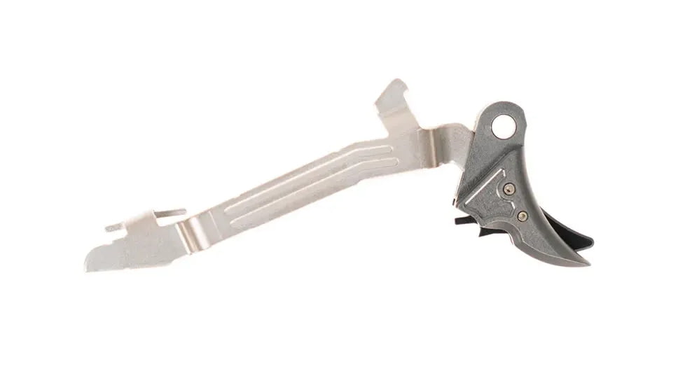 Overwatch Precision Falx Trigger for Glock 19X, Flat, Hard Coat Anodized, Gun Metal Gray/Black, 25792