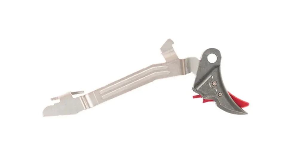 Overwatch Precision Falx Trigger for Glock 42, Flat, Hard Coat Anodized, Gun Metal Gray/Red, 27596